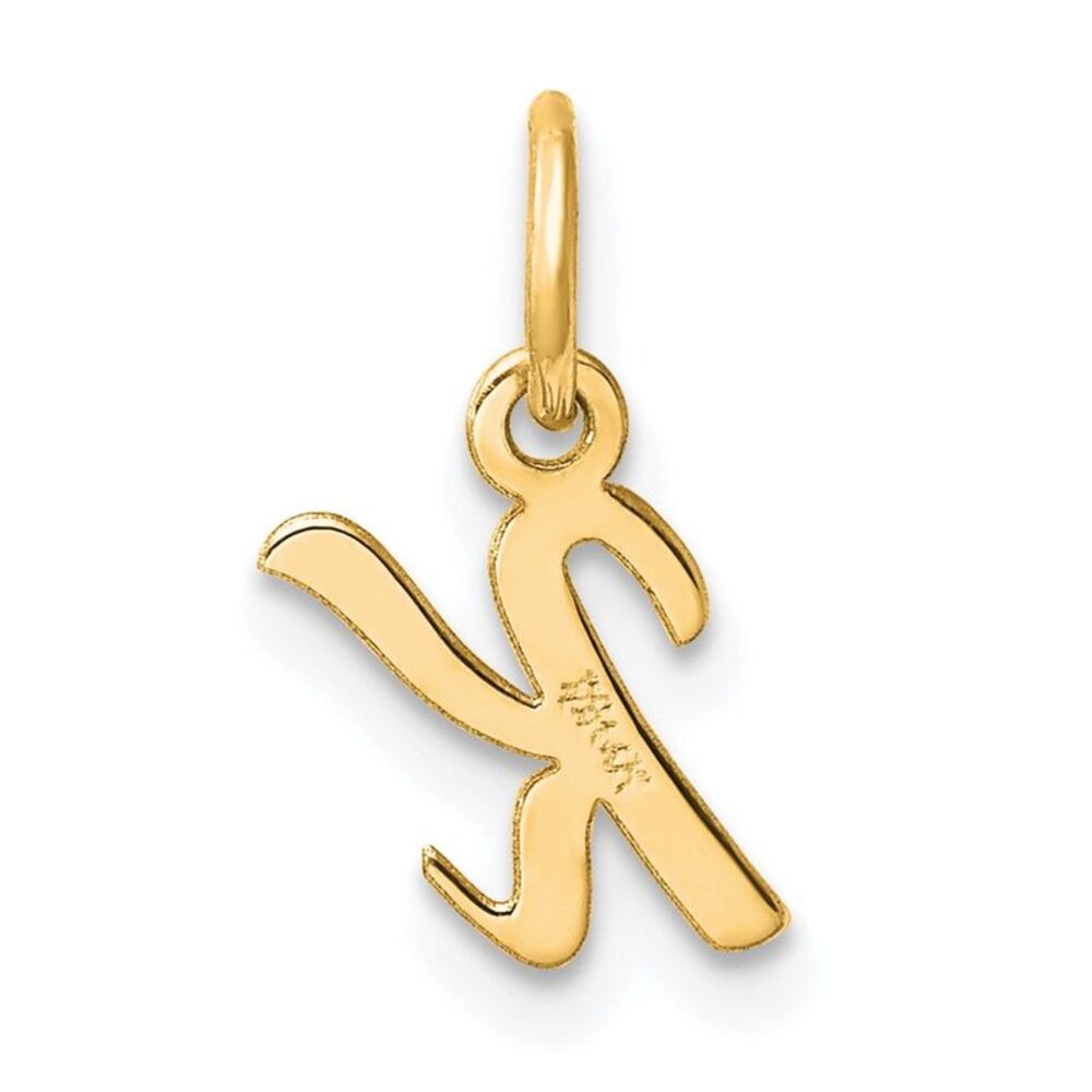 Kazi Luxury 14k Yellow Gold Small Script Letter K… - image 3